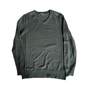 Express Merino Wool Blend V Neck Sweater Men’s S Dark Gray